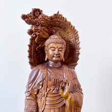 Load image into Gallery viewer, Green Sandalwood Shakymuni Buddha
