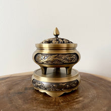 Load image into Gallery viewer, Dragon &amp; Phoenix Brass Incense Burner
