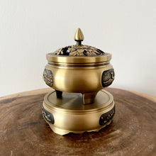 Load image into Gallery viewer, Dragon &amp; Phoenix Brass Incense Burner
