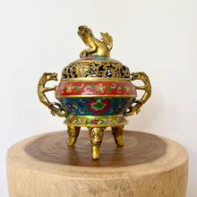 Load image into Gallery viewer, Vintage Chinese Cloissone Incense Burner

