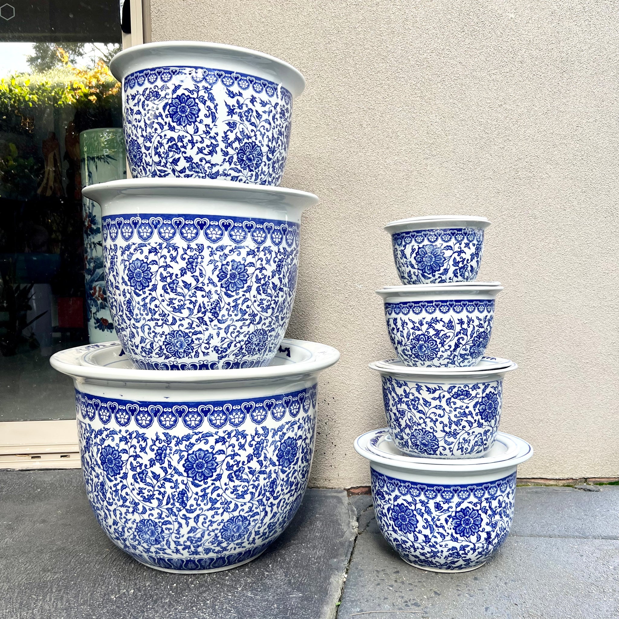 Classic Blue & White Porcelain Planters – B&G Plants and Pottery