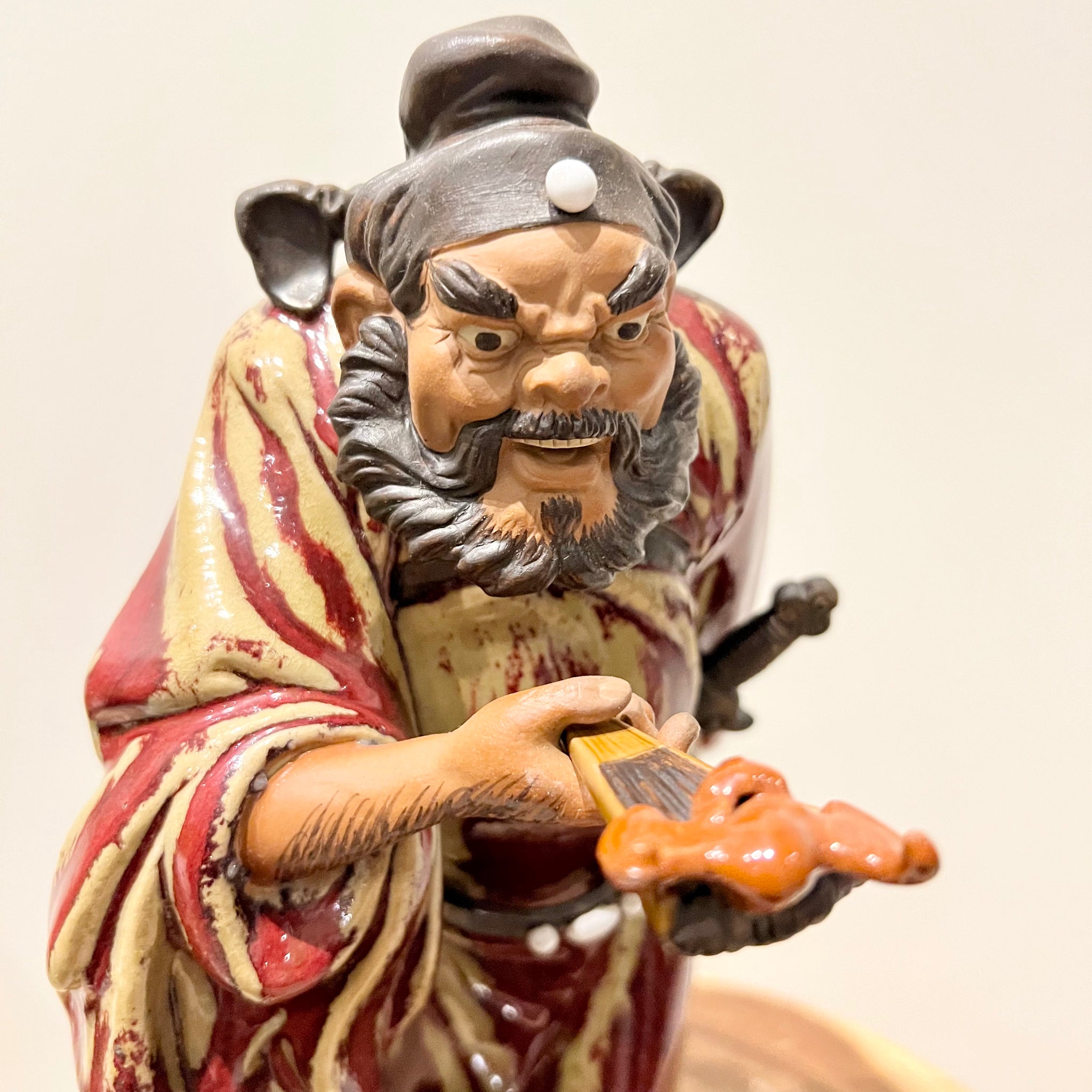 Wucai Porcelain good Pottery Zhongkui Zhong Kui Strike evil Auspicious Statue