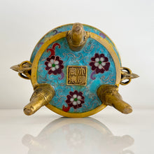 Load image into Gallery viewer, Vintage Bronze Cloissone Incense Burner
