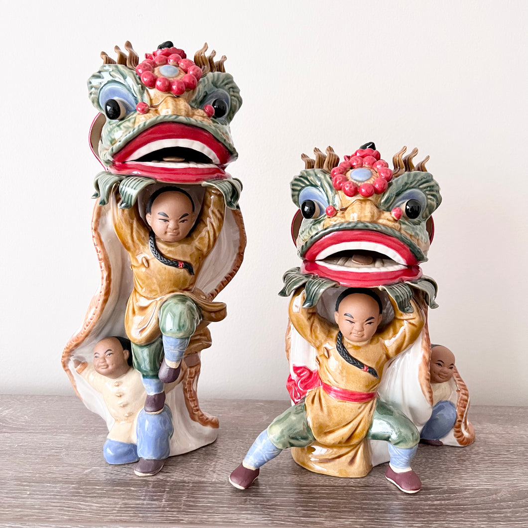 Lucky Lion Dance Statues (Large)